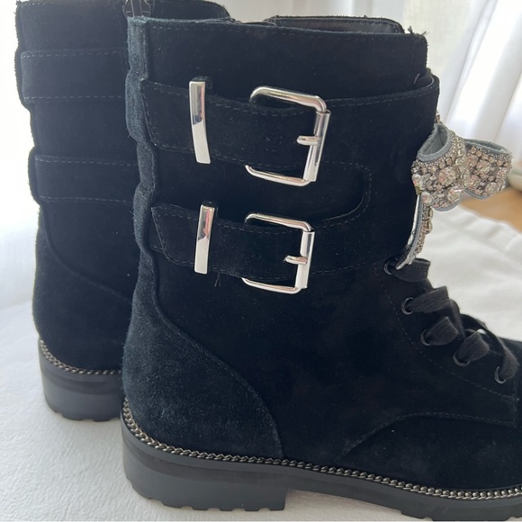 Kurt Geiger London Women’s Sutton Bow Suede Combat Boot Size 5.5 New - Picture 9 of 12